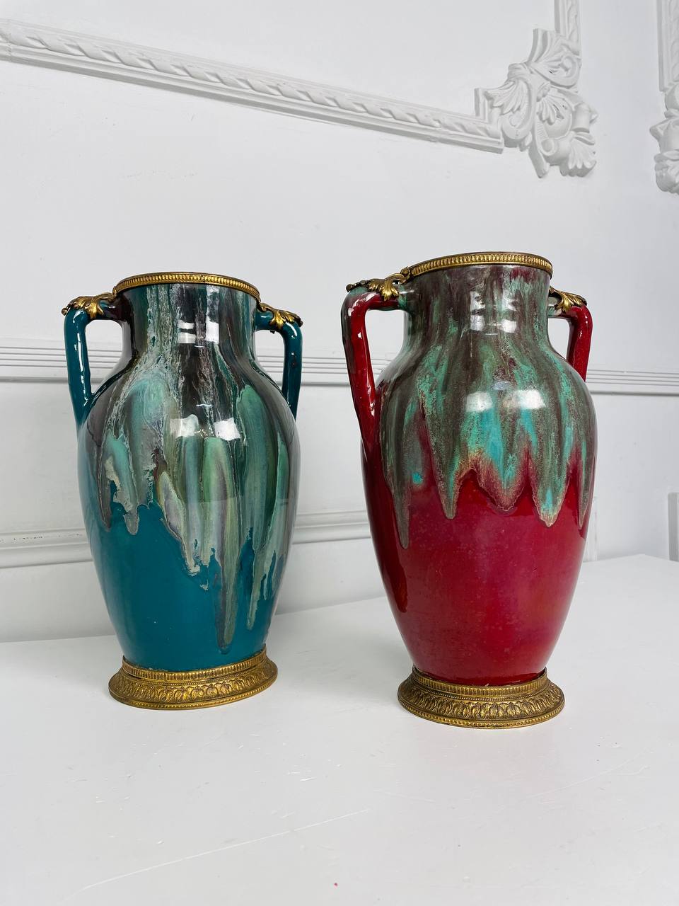 Антикварные вазы в технике Барботин