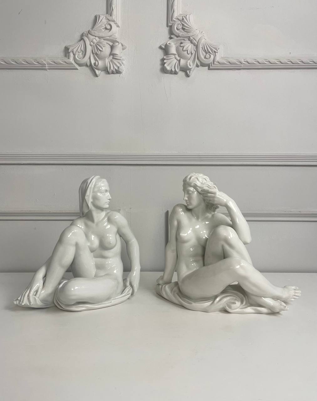 Парные скульптуры девушек, R. Ullmann, Meissen