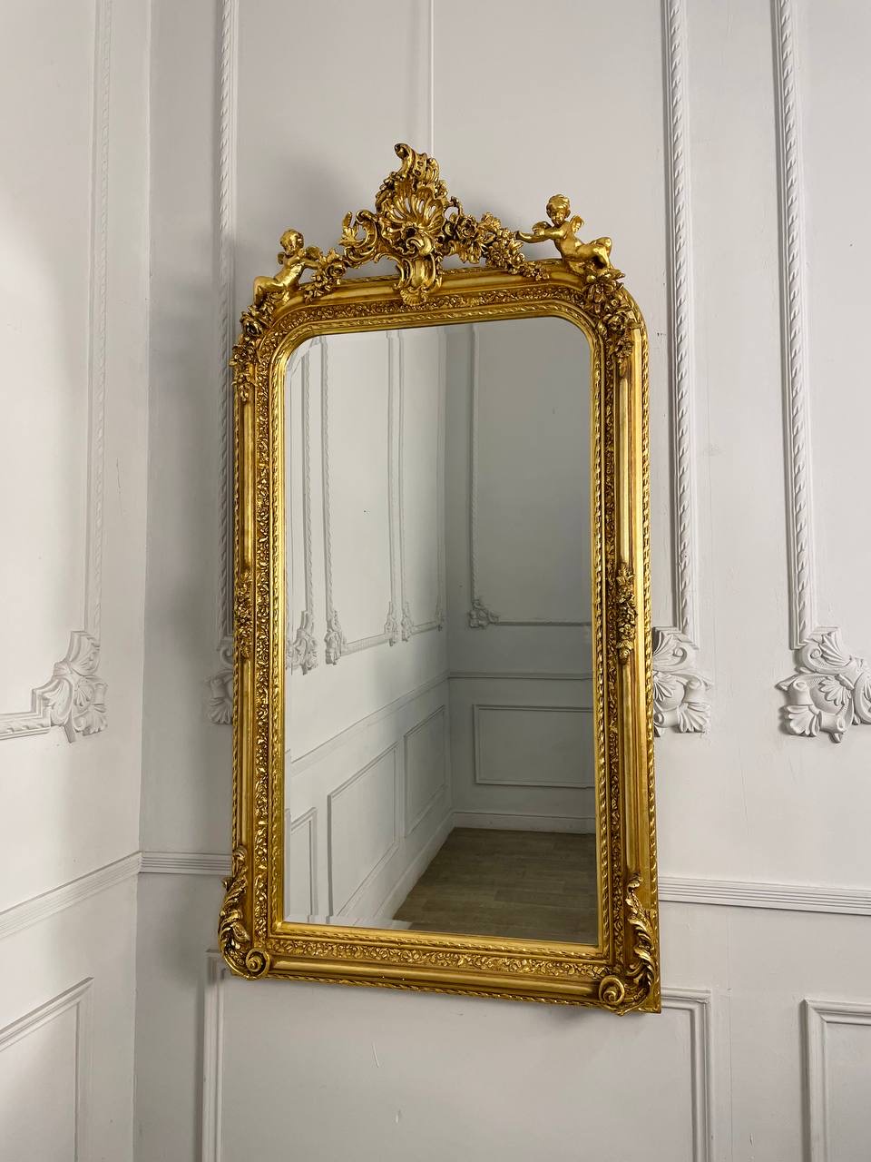 Антикварное каминное зеркало Louis XV