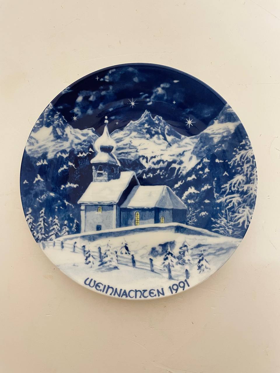 Винтажная тарелочка «Рождество 1991»