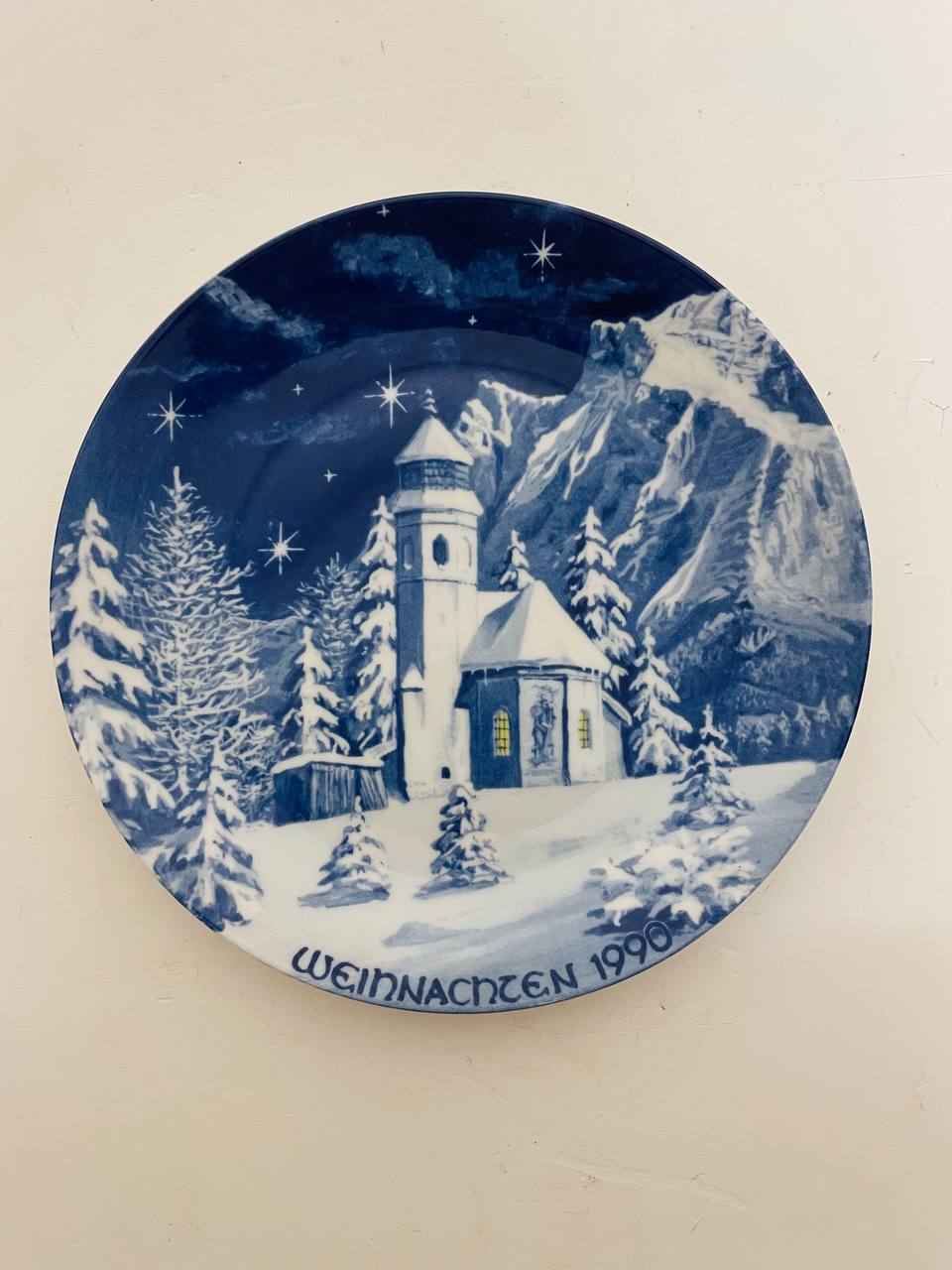 Винтажная тарелочка «Рождество 1990»