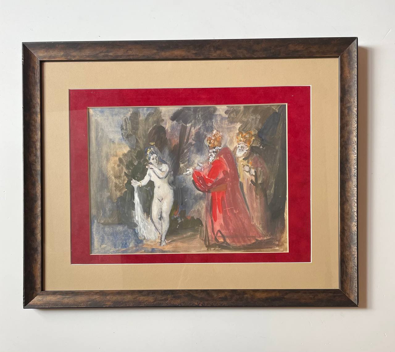 Акварель «Жанровая Сцена» Рудаков К.И., Россия