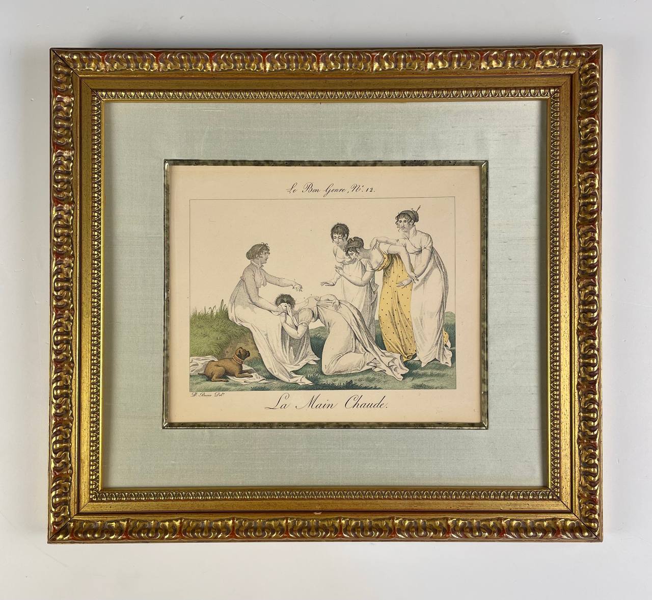 Антикварный эстамп «Сцена N 12. Тепло рук»