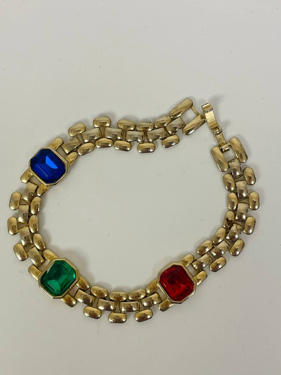 Винтажный браслет с разноцветными кристаллами