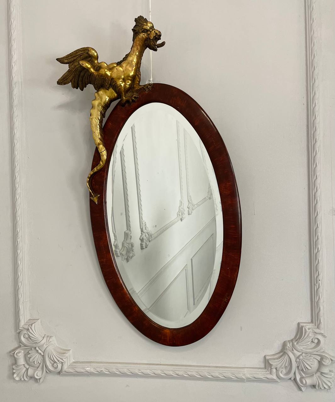 Антикварное овальное Зеркало Ар Деко