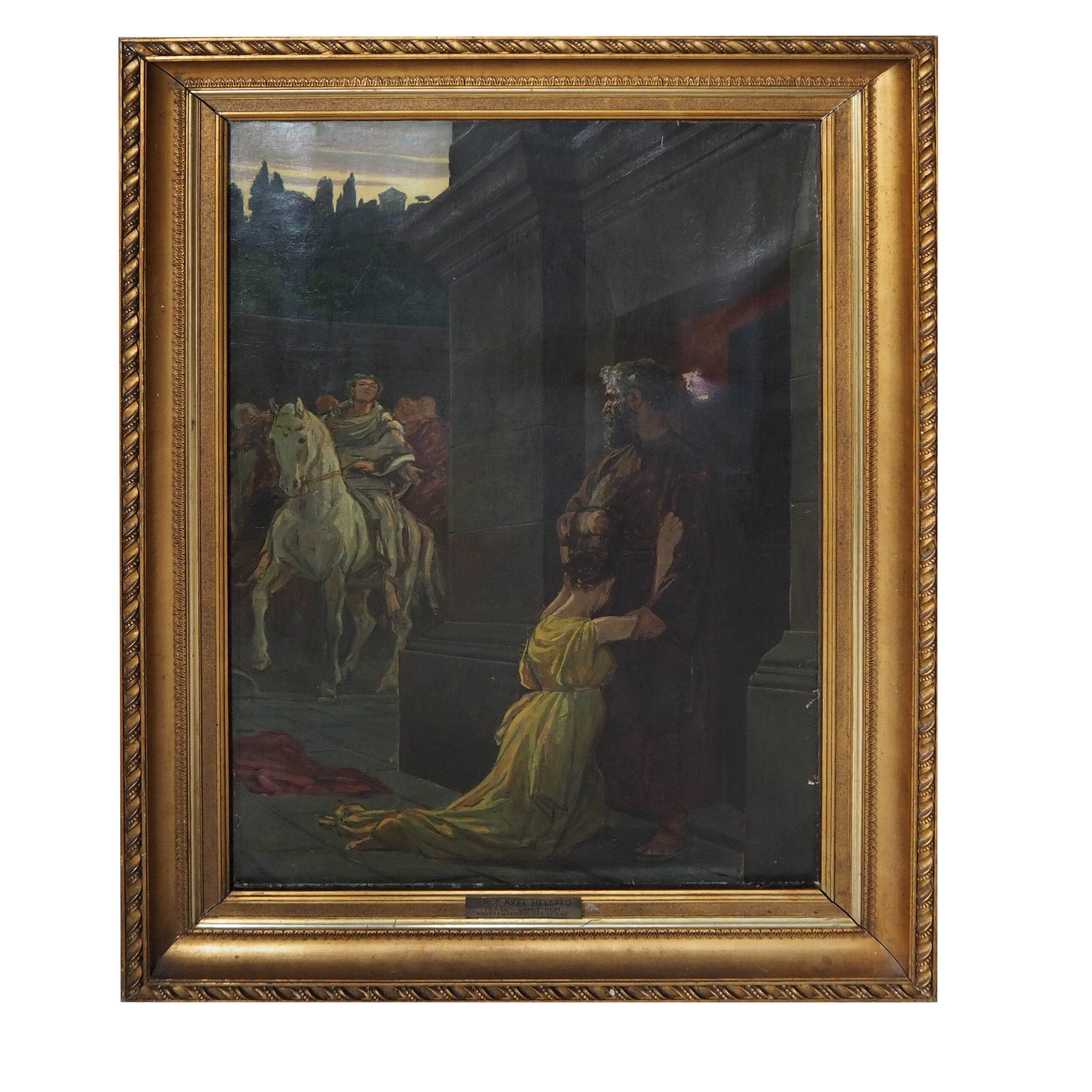 Картина старинная "Беглянка". Последняя четверть XIX века.