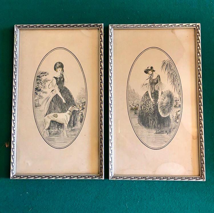 Пара подписных офортов, начало XX века.