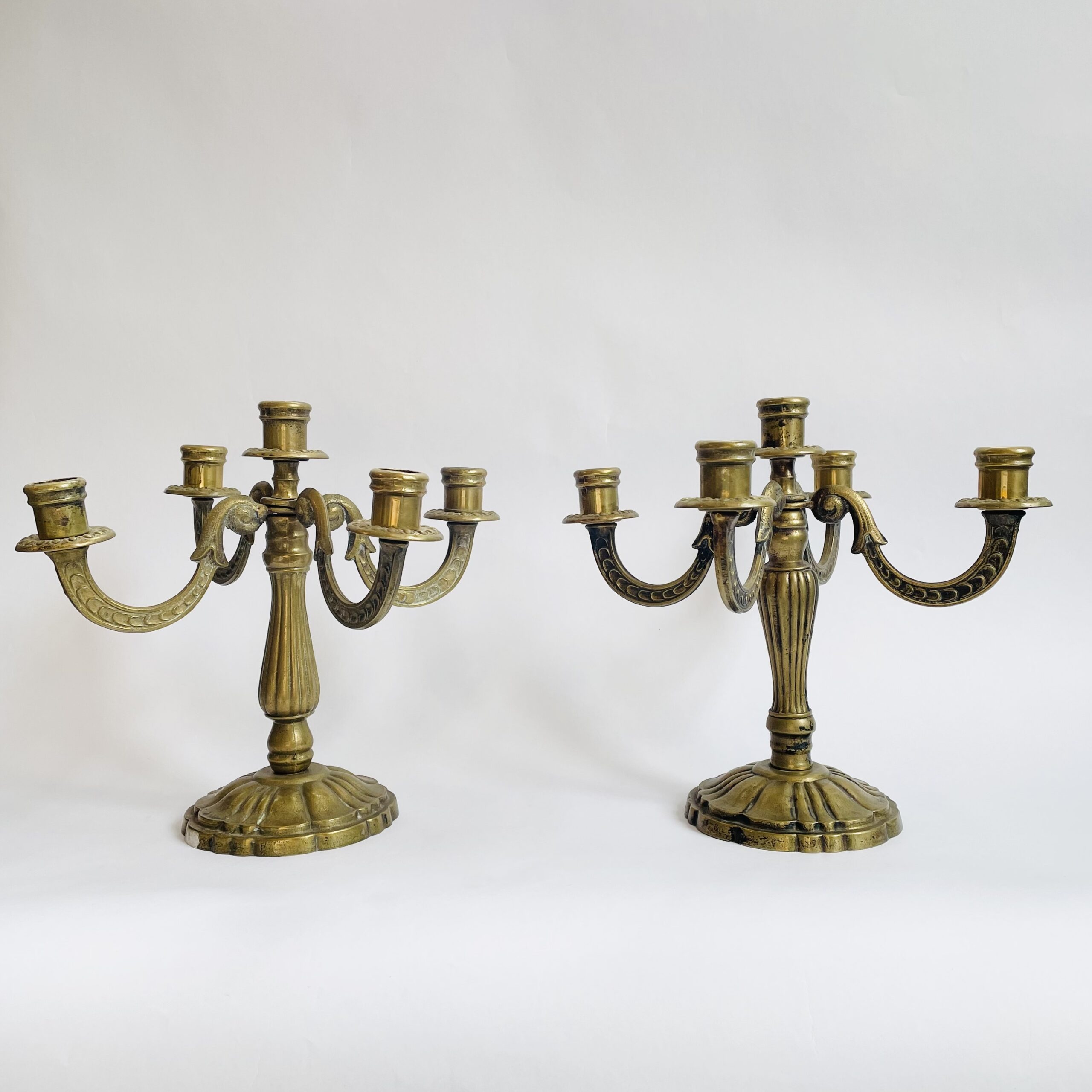 Пара антикварных подсвечников ар деко, 1930-е гг.