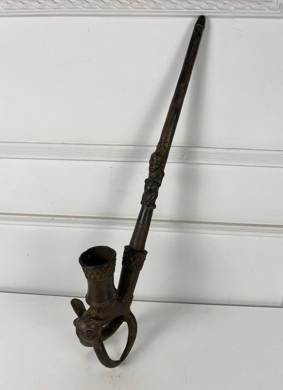 Антикварная большая курительная трубка