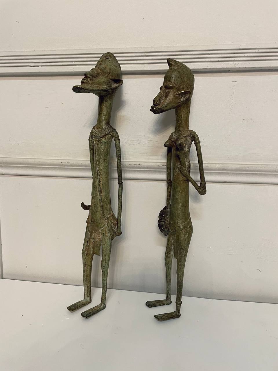 Антикварные парные скульптуры «Семья»